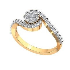 Waves Diamond Stackable Solitaire Engagement Ring